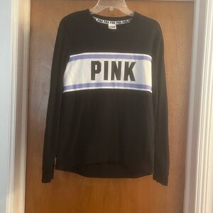 PINK Victoria's Secret Women’s Black Long Sleeve Pullover Sweatshirt